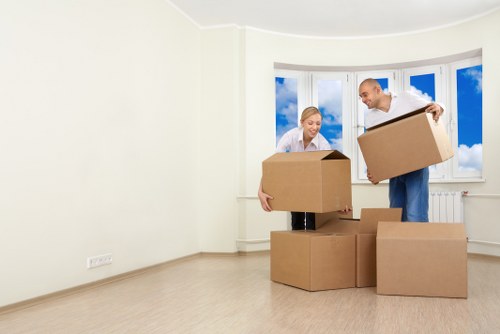 Careful loading of business items for transport during a Kennington move