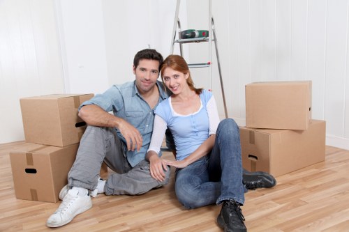 Retail and office relocation items packed for a commercial move in Kennington