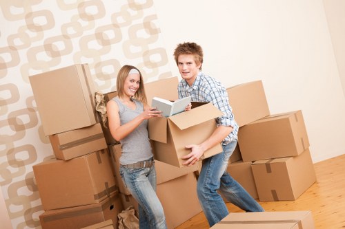 Moving boxes and household items for a Kennington flat move